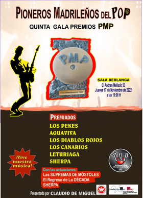 Música - Quinta Gala de premios Pioneros Madrileños del Pop